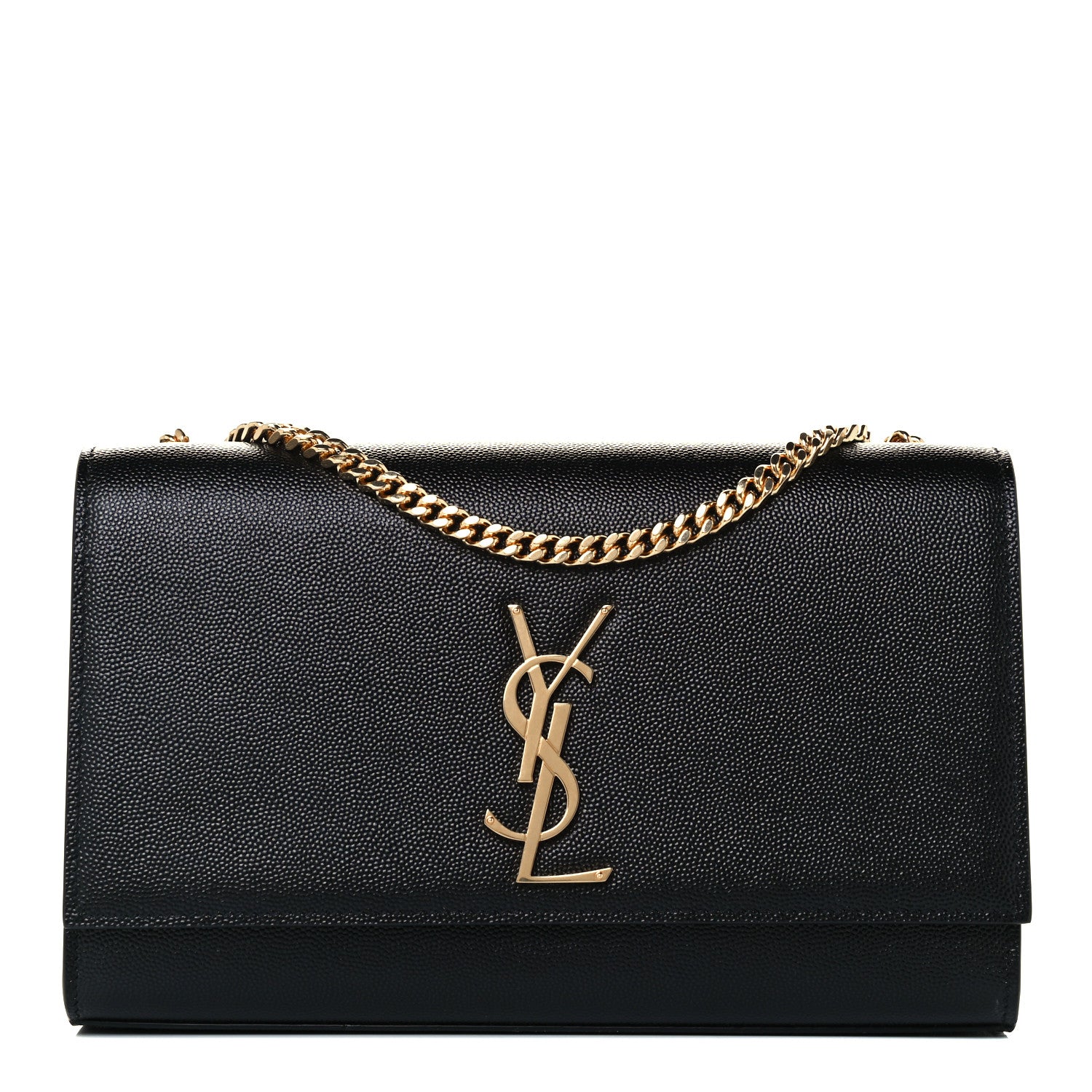 Saint Laurent Grain De Poudre Medium Classic Monogram Kate Satchel Black 1 of 11