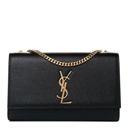 Saint Laurent Grain De Poudre Medium Classic Monogram Kate Satchel Black 1 of 11