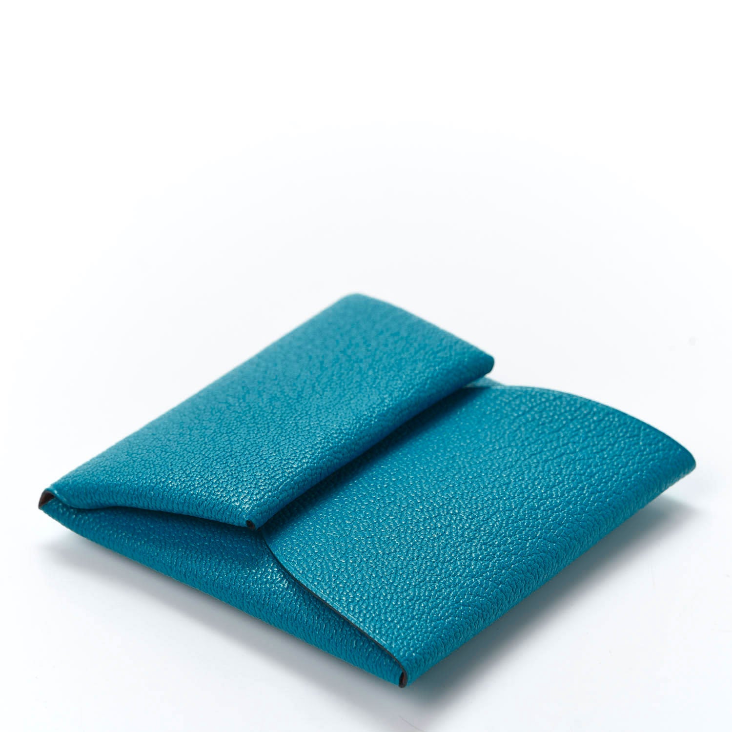 Hermes Chevre Mysore Bastia Coin Purse Bleu Frida Cuivre 3 of 9