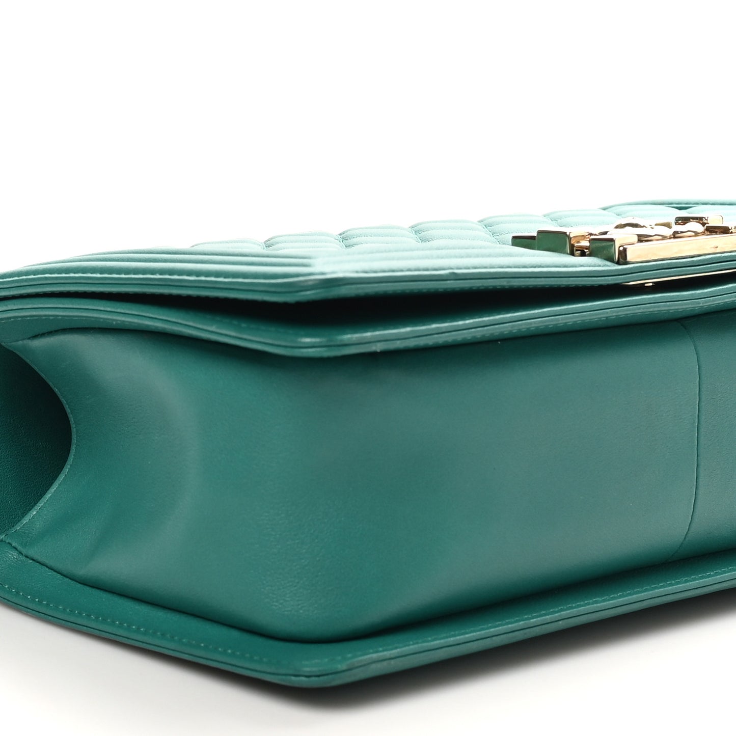 Lambskin Quilted Medium Boy Flap Green