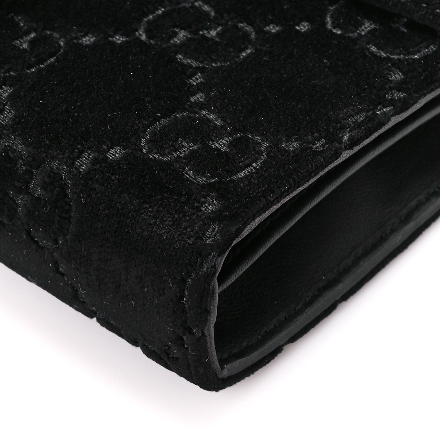 Gucci Velvet GG Monogram Mini Dionysus Chain Wallet Black 10 of 10