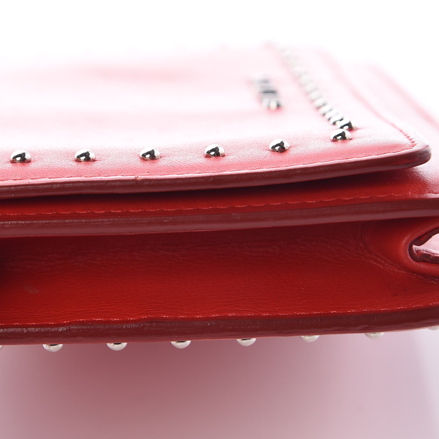 Givenchy Calfskin Studded Pandora Chain Wallet Medium Red 12 of 13