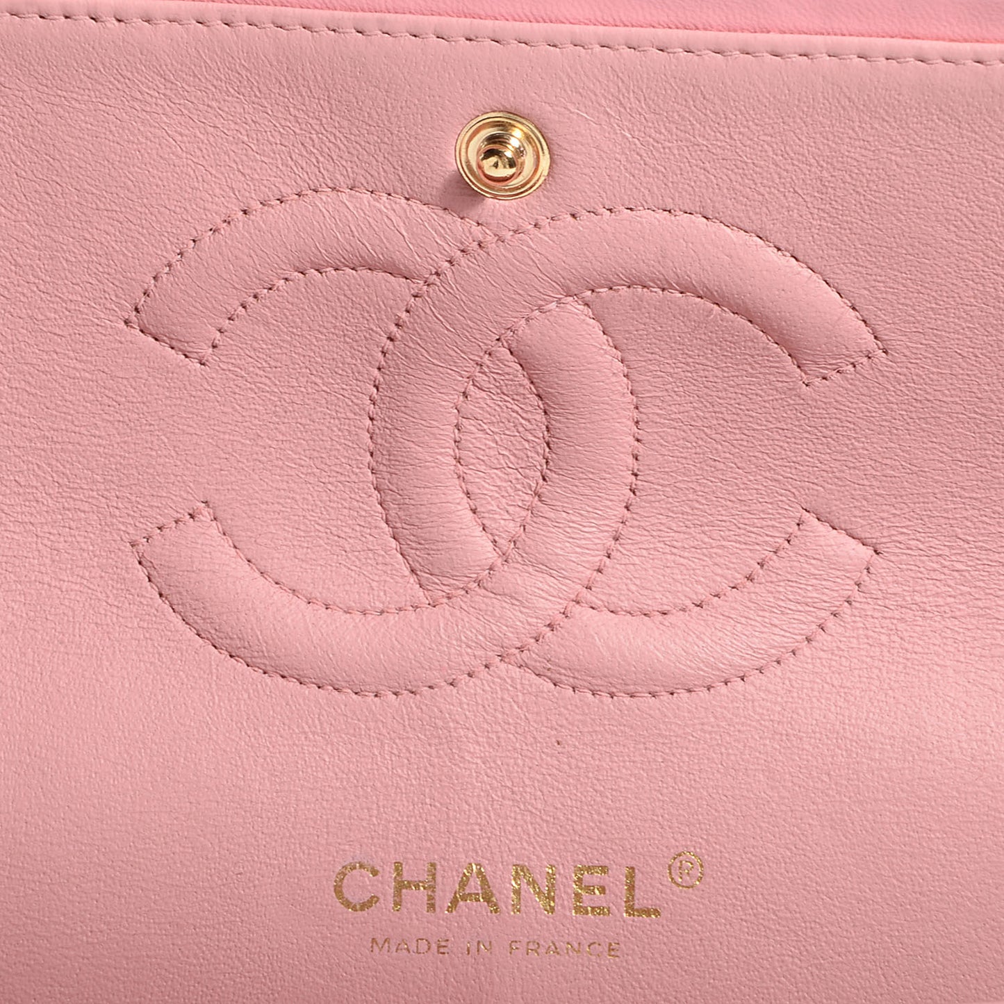 Lambskin Quilted Medium Double Flap Light Pink