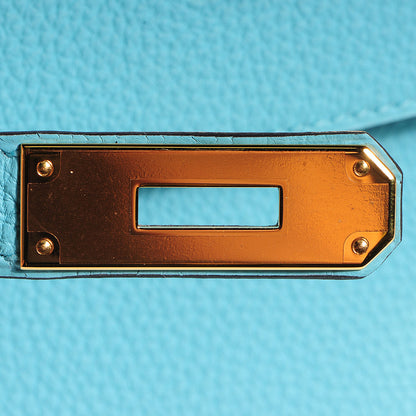 Hermes Togo Kelly Retourne 32 Bleu Atoll 8 of 28