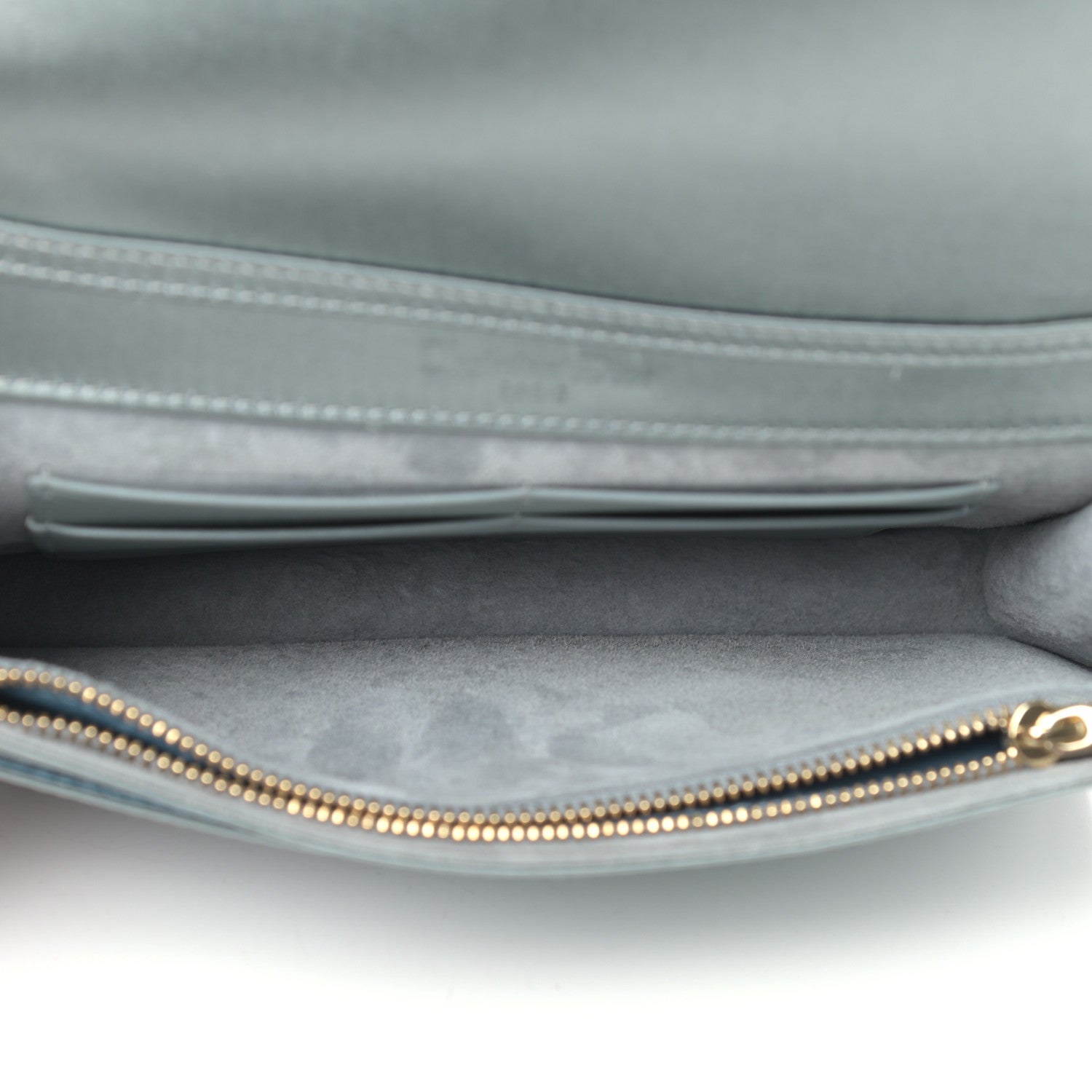 Christian Dior Satin Diorama Wallet on Chain Pouch Blue Gray 5 of 11