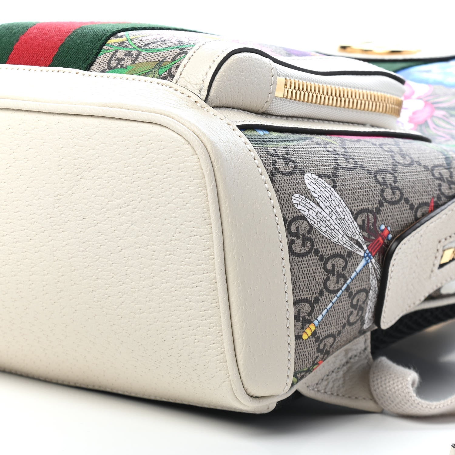 Gucci GG Supreme Monogram Flora Web Small Ophidia Day Backpack White 9 of 9