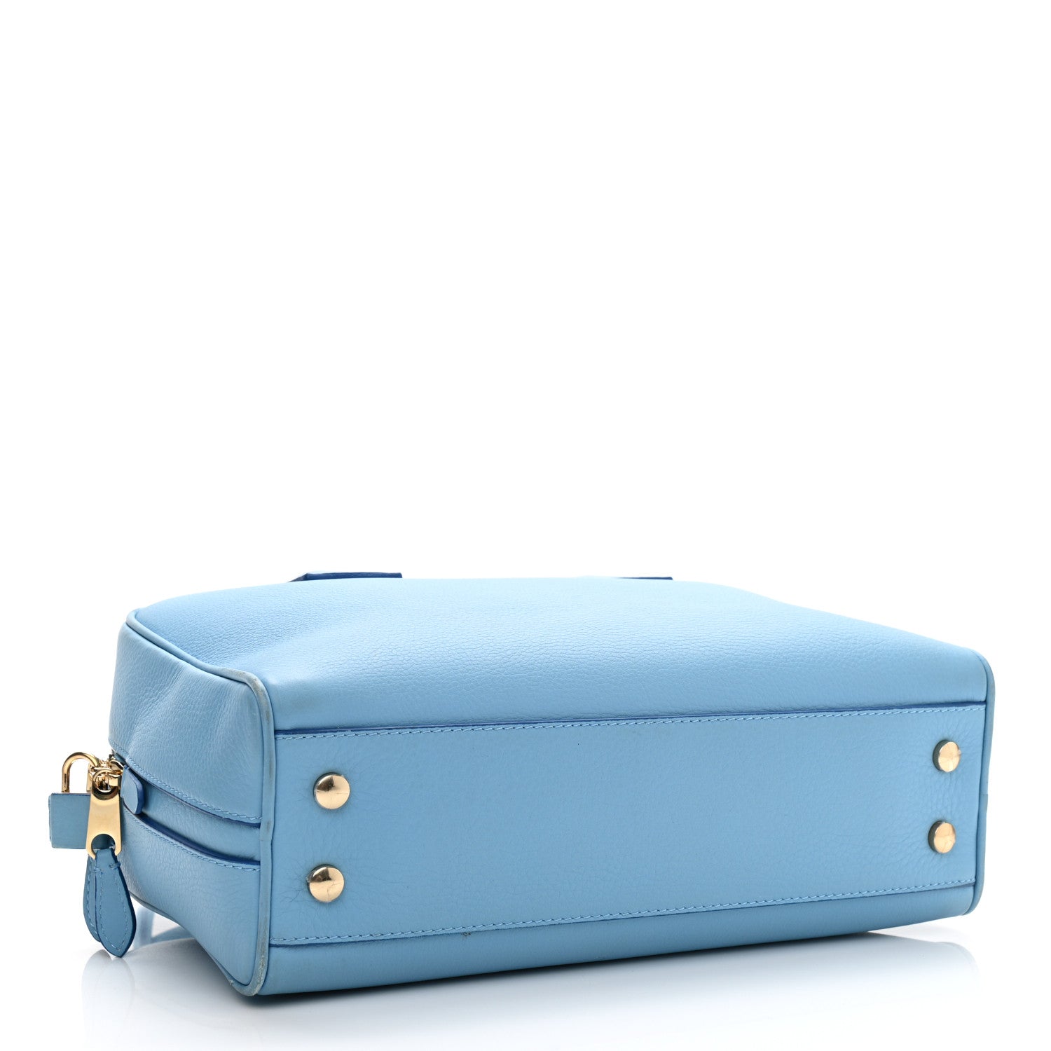 Burberry Soft Grain Calfskin Half Cube Bag Blue 4 of 18