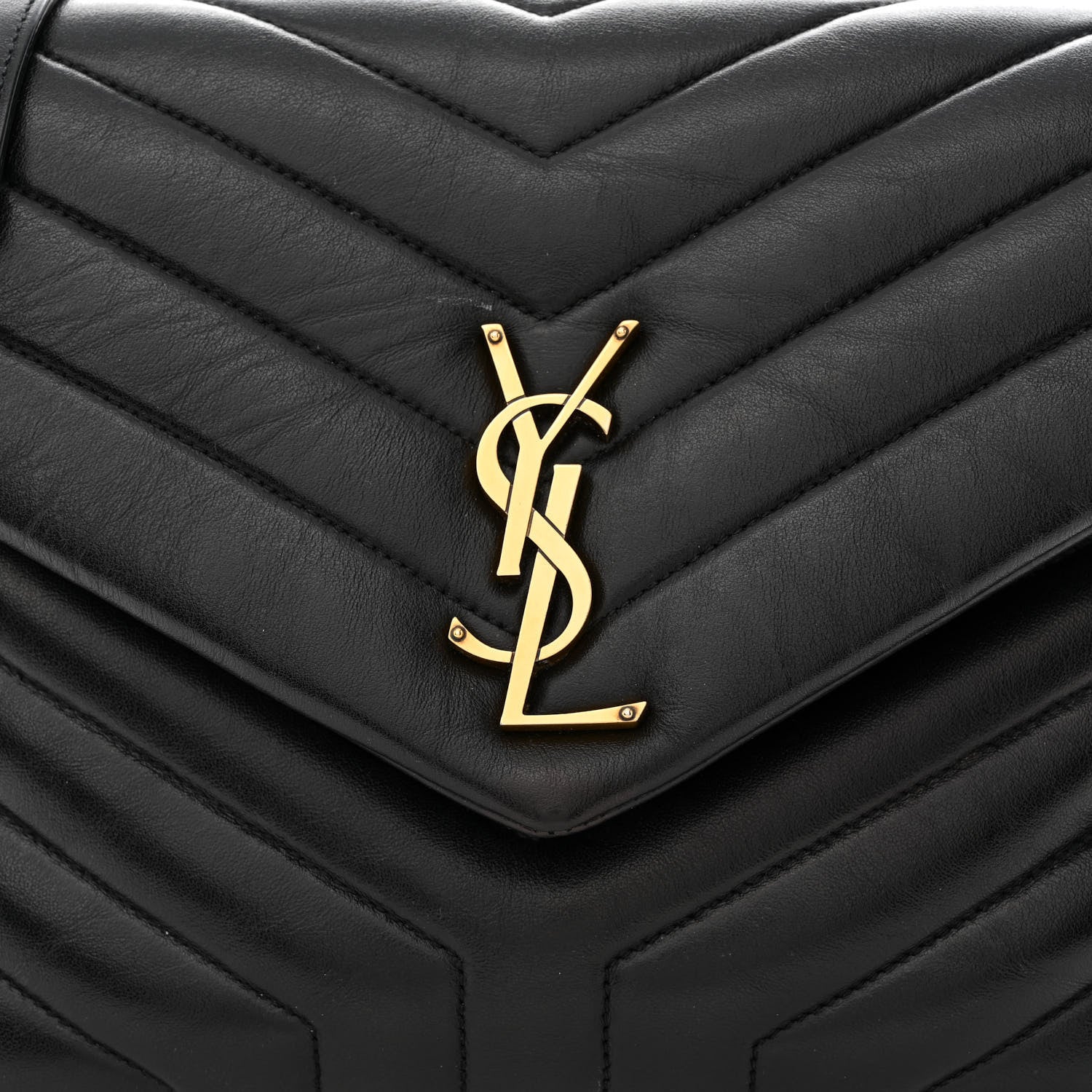 Saint Laurent Calfskin Y Quilted Monogram Medium Loulou Chain Satchel Black 8 of 11