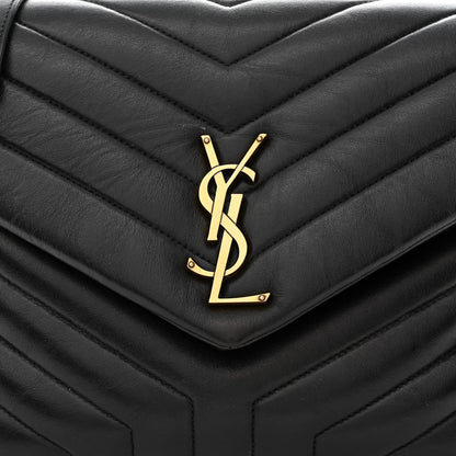 Saint Laurent Calfskin Y Quilted Monogram Medium Loulou Chain Satchel Black 8 of 11