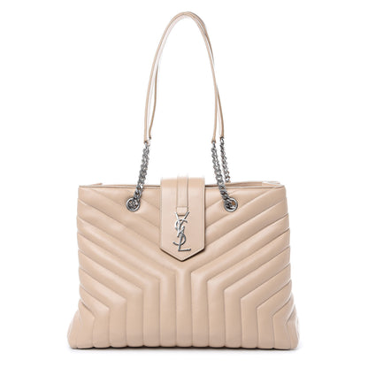 Saint Laurent Calfskin Y Quilted Monogram Large Loulou Shopper Nude Powder 1 of 14
