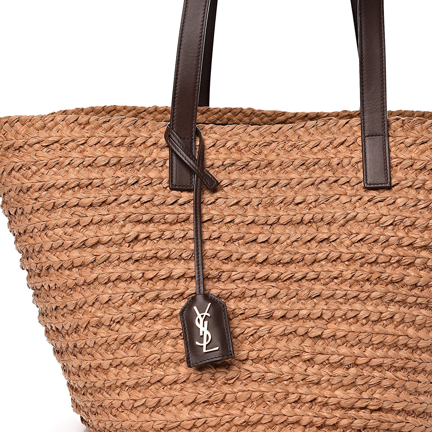 Saint Laurent Raffia Calfskin Medium Panier Tote 9 of 9