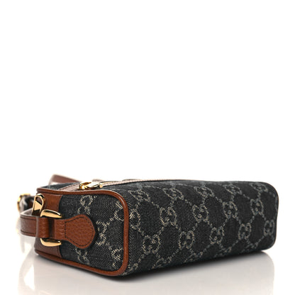Gucci New Denim GG Monogram Dollar Calfskin Mini Ophidia Shoulder Bag Blue Tea Cuir Epilog 4 of 9