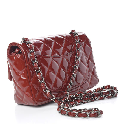 Chanel Patent Calfskin Quilted Mini Rectangular Flap Red 3 of 12