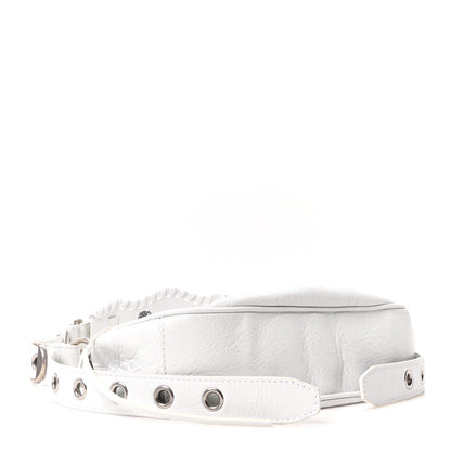 Balenciaga Agneau Arena Lunar New Year Graffiti Logo Le Cagole Shoulder Bag XS Optic White 5 of 12