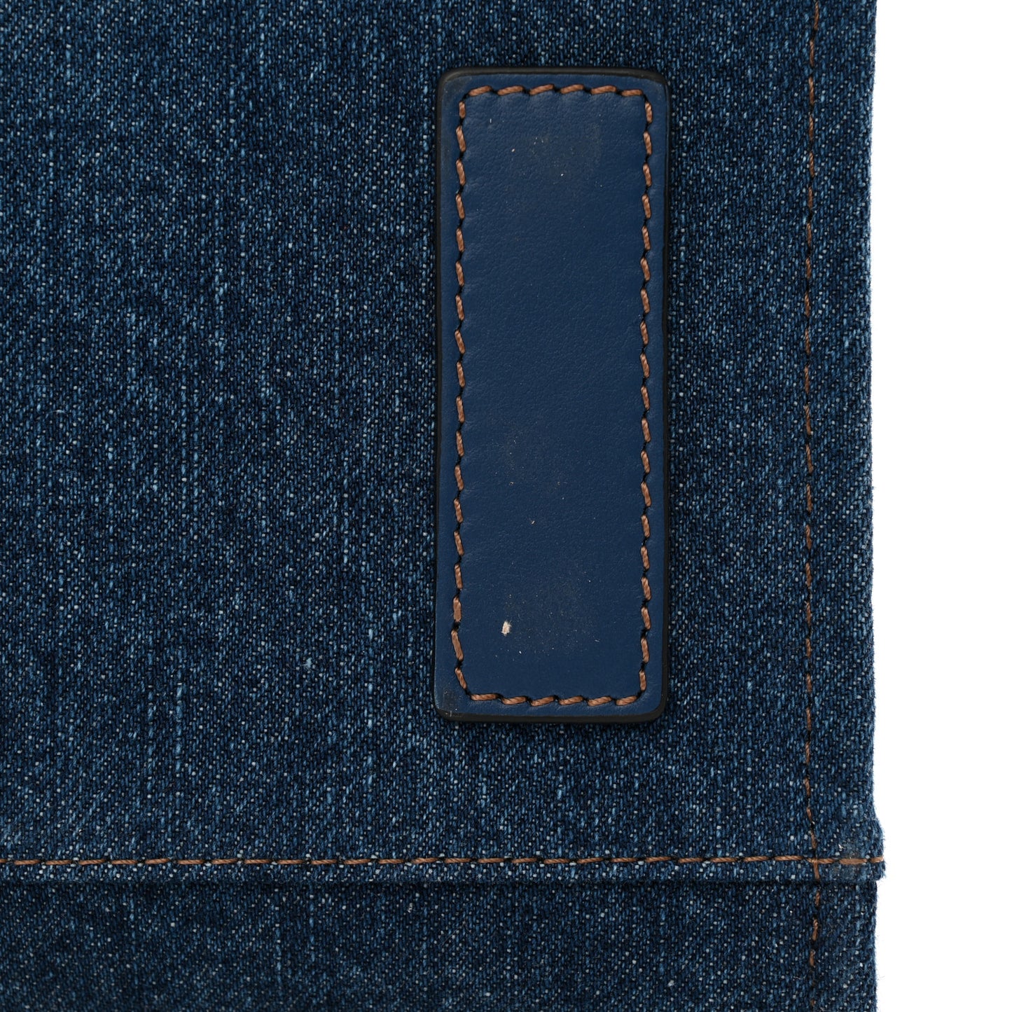 Denim Calfskin La Medusa Small Tote Bag Blue