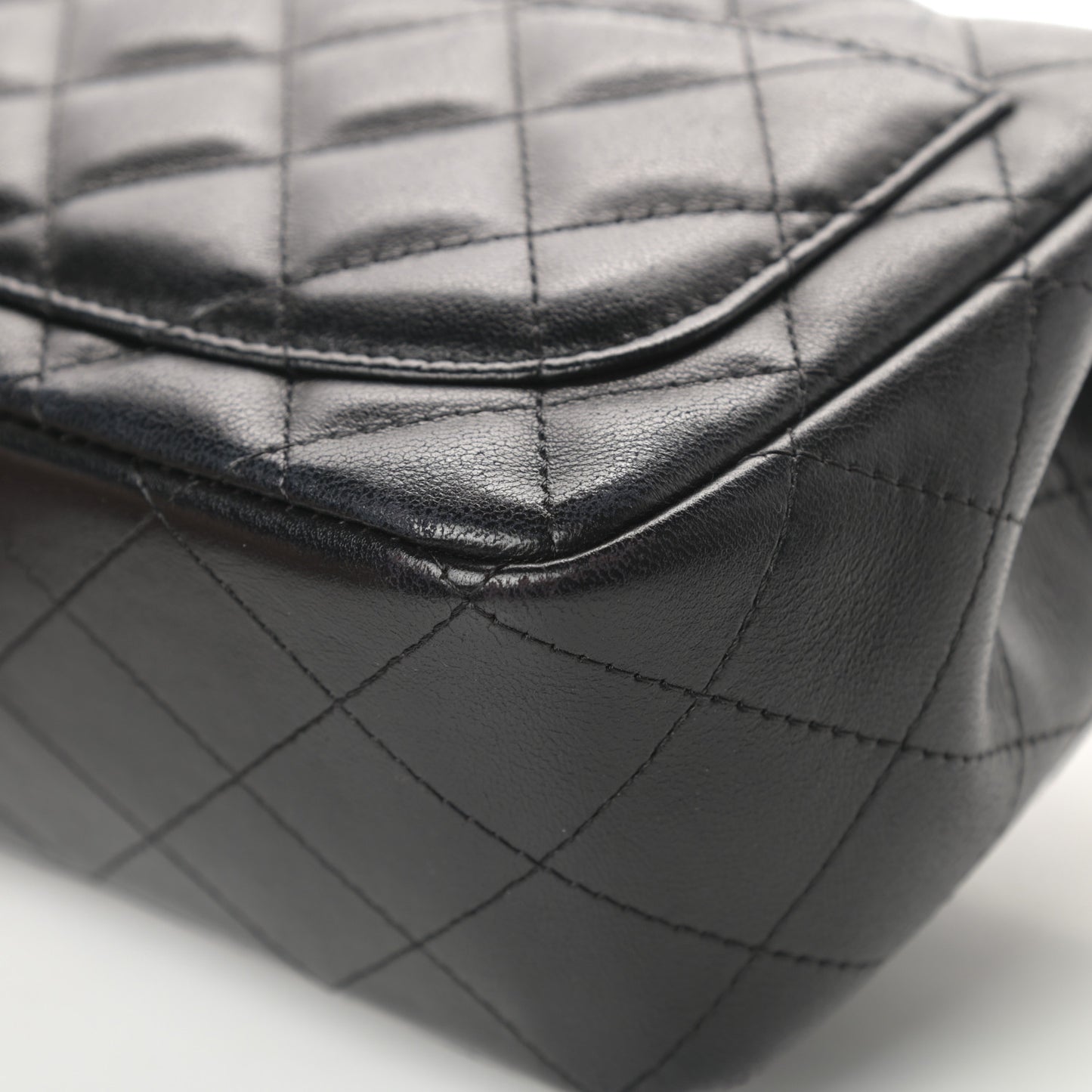 Lambskin Quilted Mini Square Flap Black