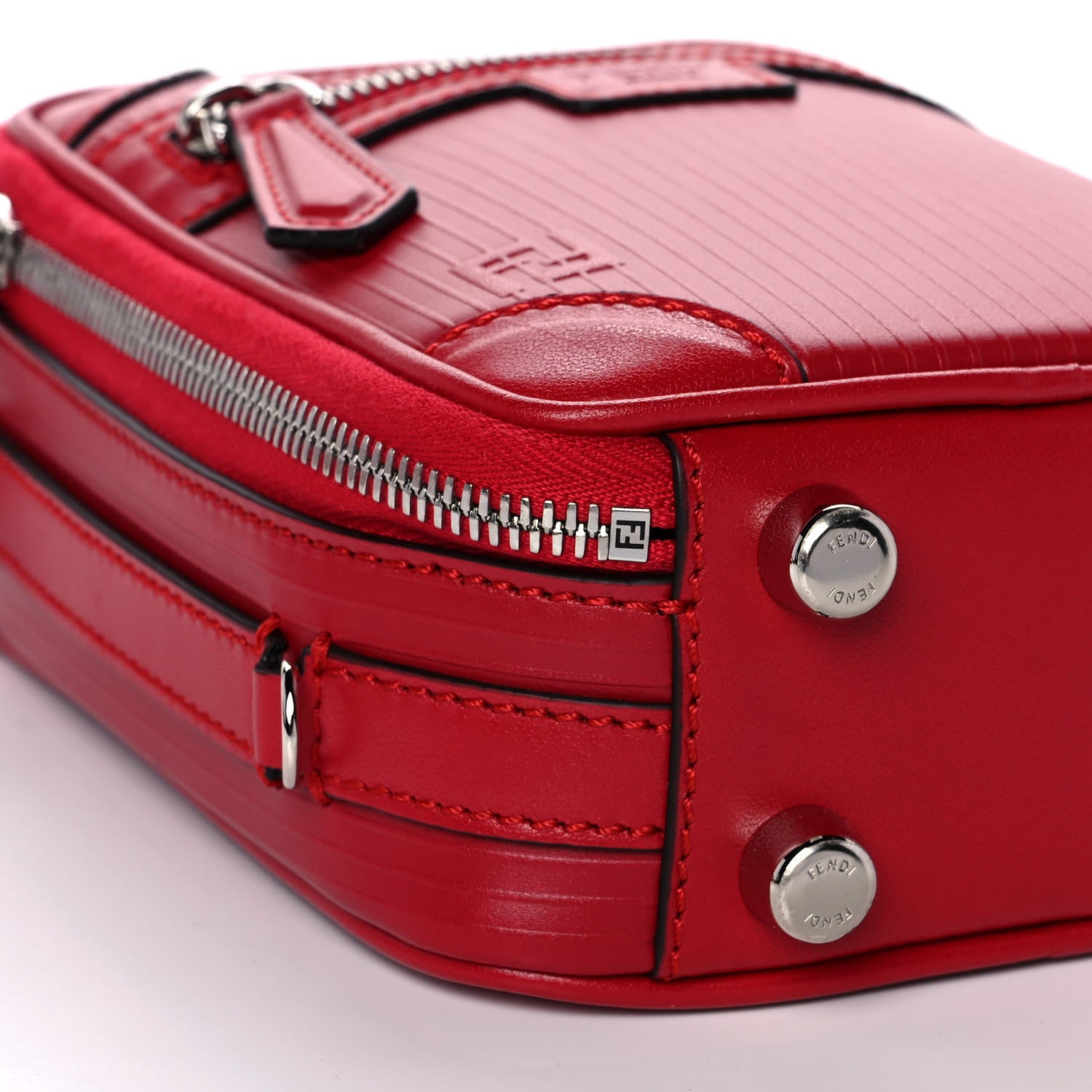 Fendi Vitello Astro Rubber Effect Mini Trolley Bag Fragola 9 of 10