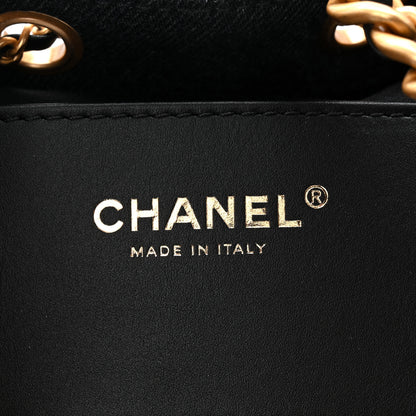 Chanel Washed Denim Quilted Small Chanel 25 Handbag Black 11 of 21