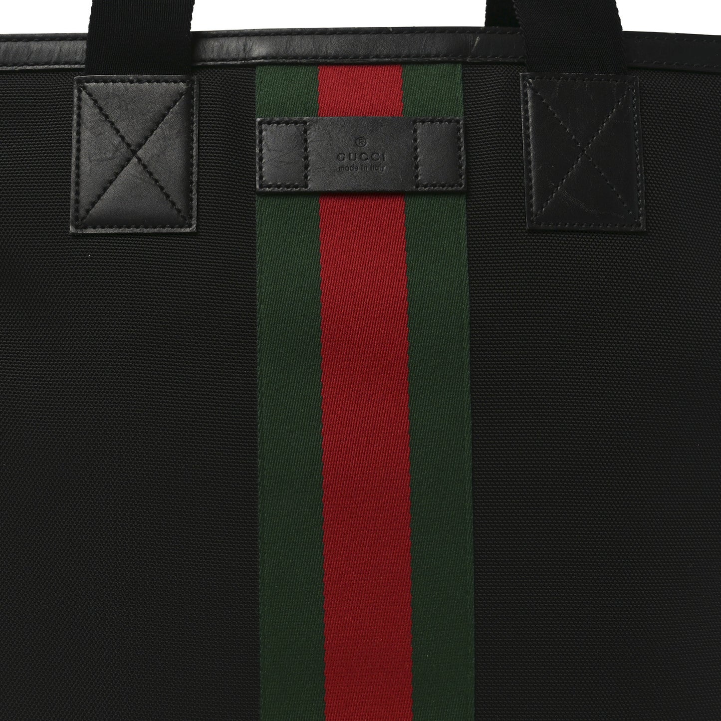Techno Canvas Web Vertical Tote Black