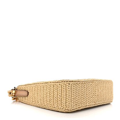 Prada Yarn Raffia Effect Crochet Mini Re-Edition 2000 Shoulder Bag Naturale 3 of 9
