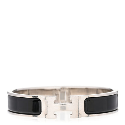 Hermes Enamel Narrow Clic Clac H Bracelet PM Black 1 of 5