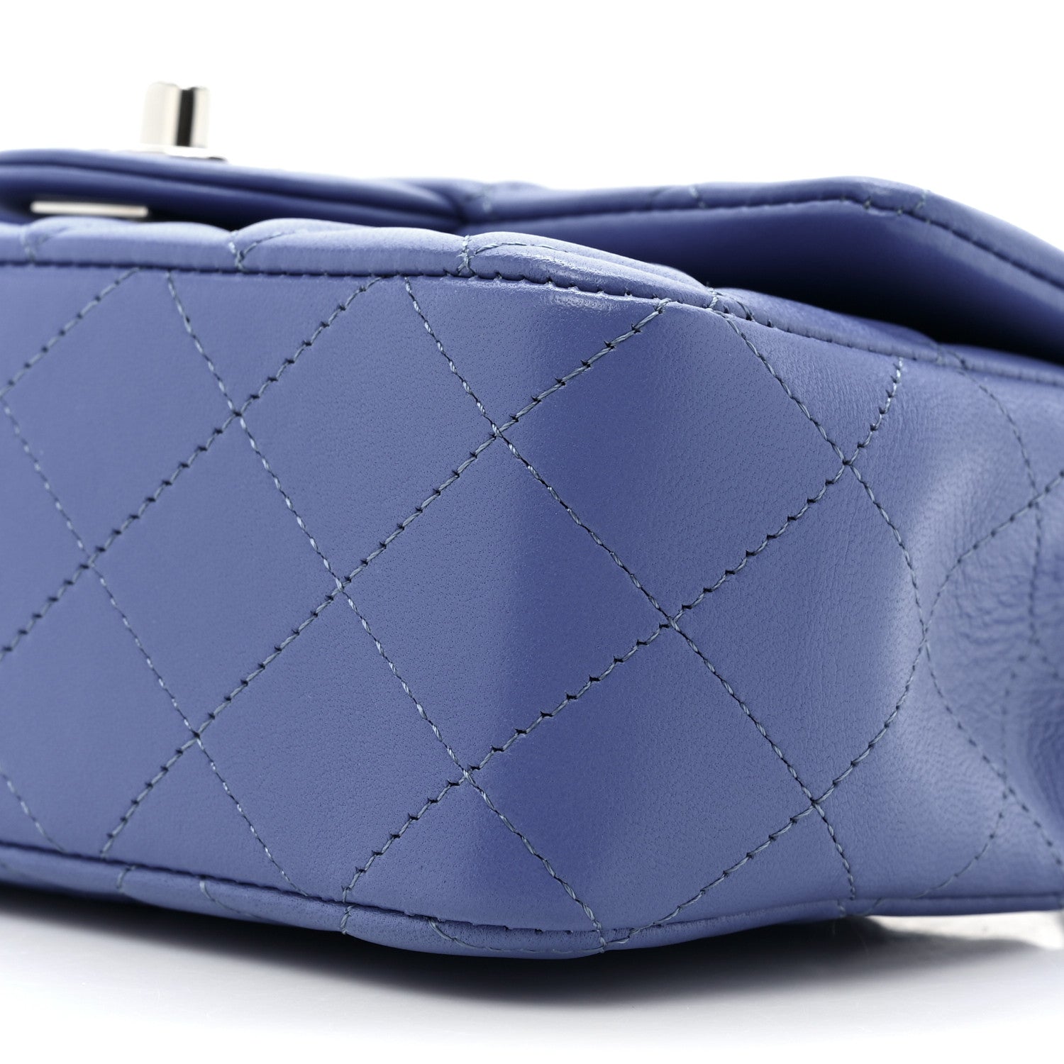 Chanel Lambskin Quilted Mini Rectangular Flap Blue 8 of 9