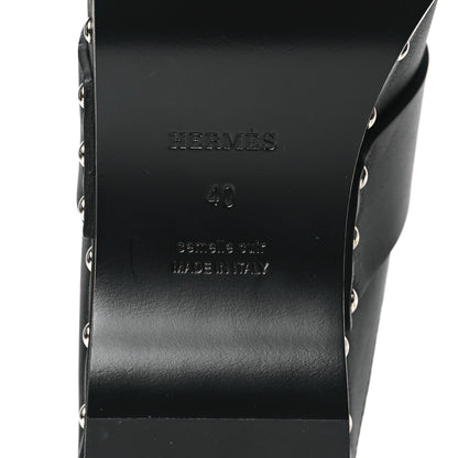 Hermes Calfskin Calya Mules 40 Black 6 of 8