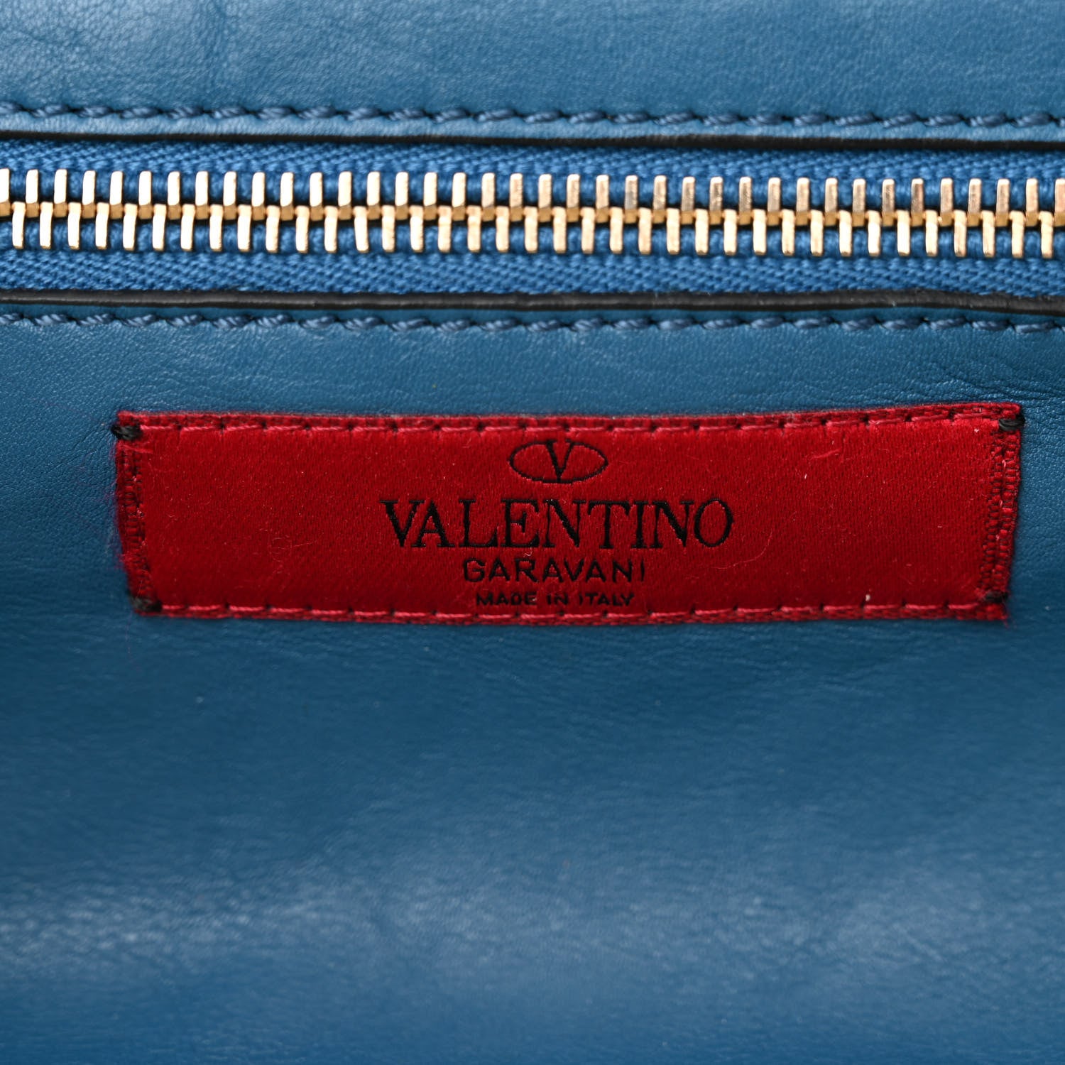 Valentino Garavani Vitello Small Rockstud Tote Blue Delft 7 of 19