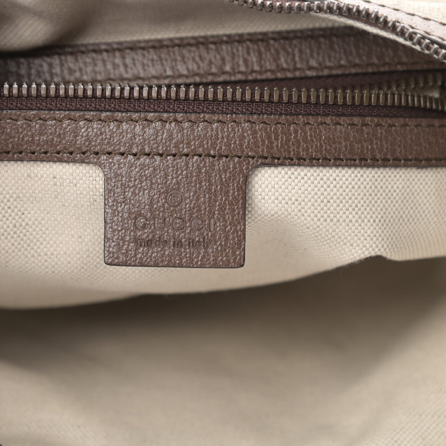 GG Supreme Monogram Web Small Ophidia Half Moon Hobo Brown