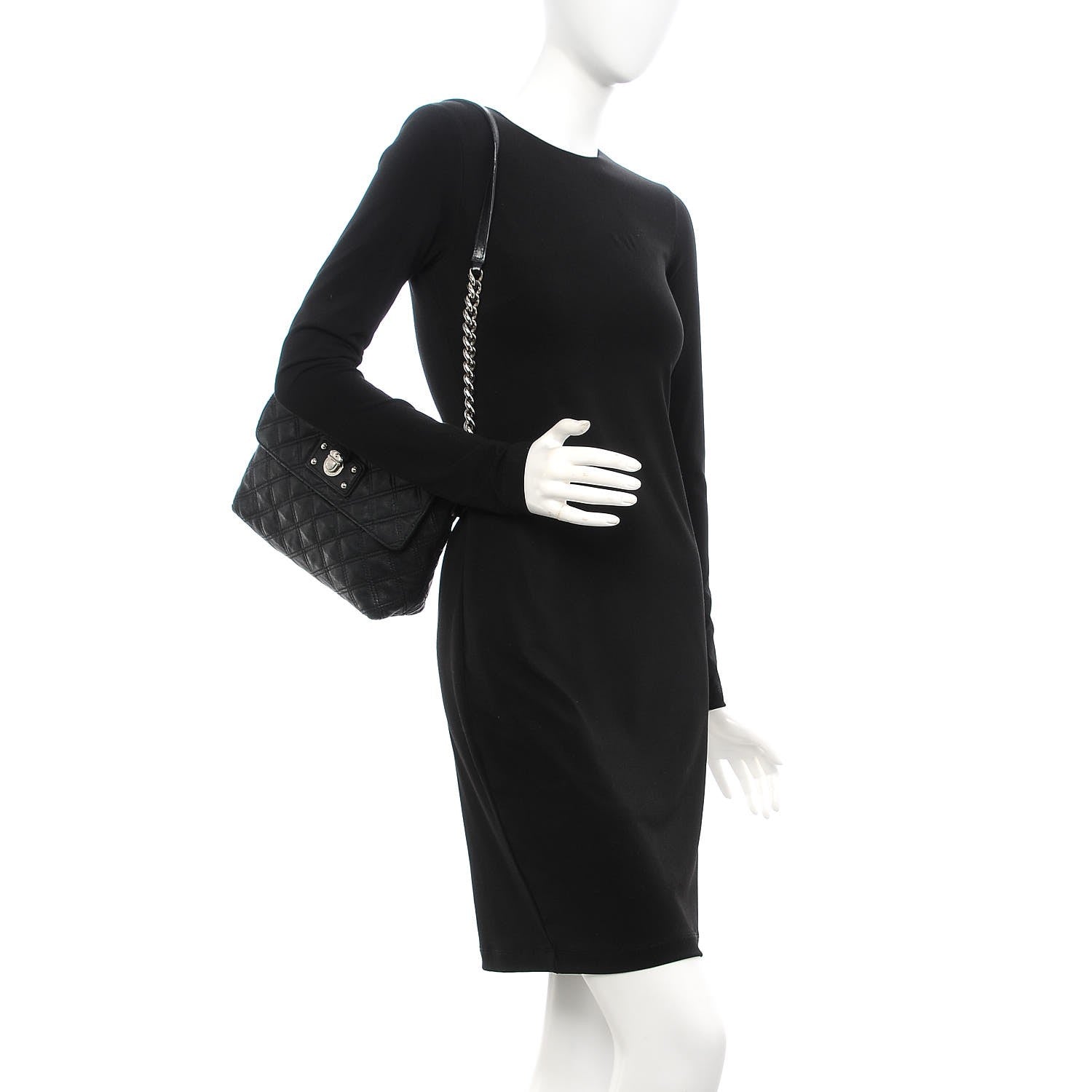 Marc Jacobs Lambskin Quilted The Large Single Flap Black 2 of 7