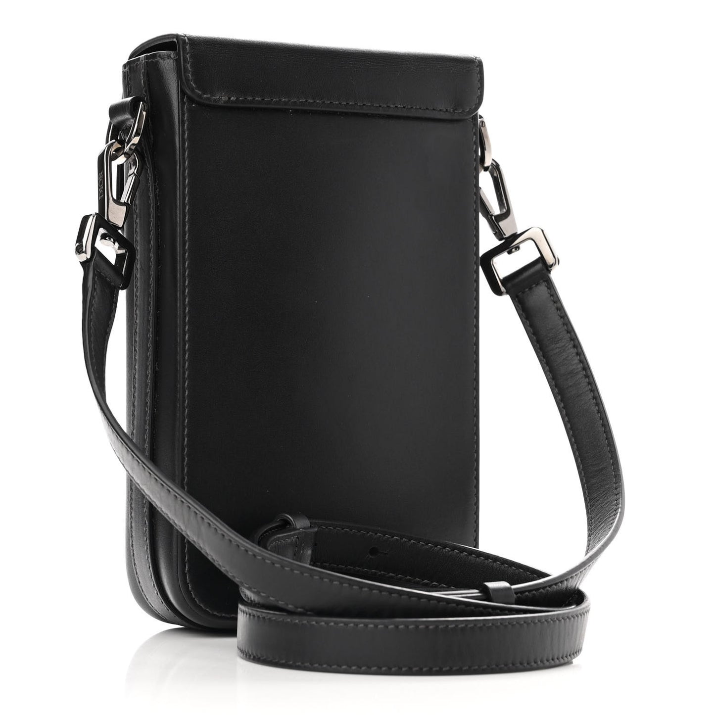 Smooth Calfskin Vertical Pouch Black