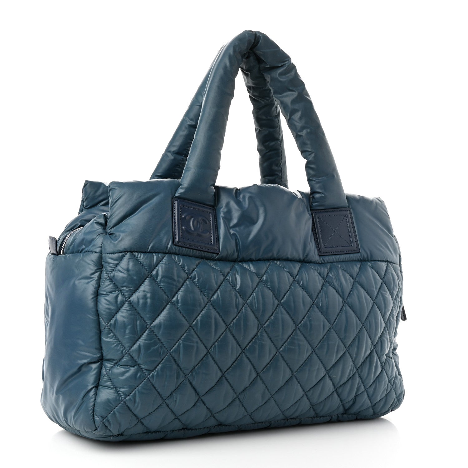 Chanel Nylon Quilted Large Coco Cocoon Reversible Tote Blue 5 of 19