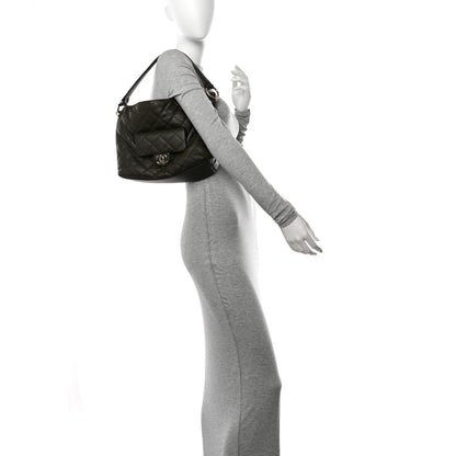 Chanel Calfskin Quilted Coco Mellow Hobo Khaki 2 of 12