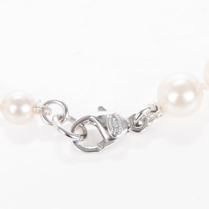 Chanel Graduated Pearl CC Long Necklace Silver 3 of 3