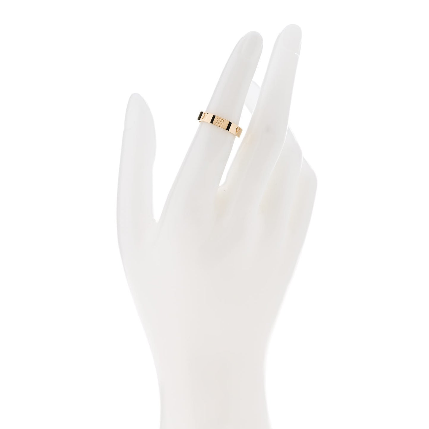 18K Yellow Gold Logo Band Ring 50 5.25