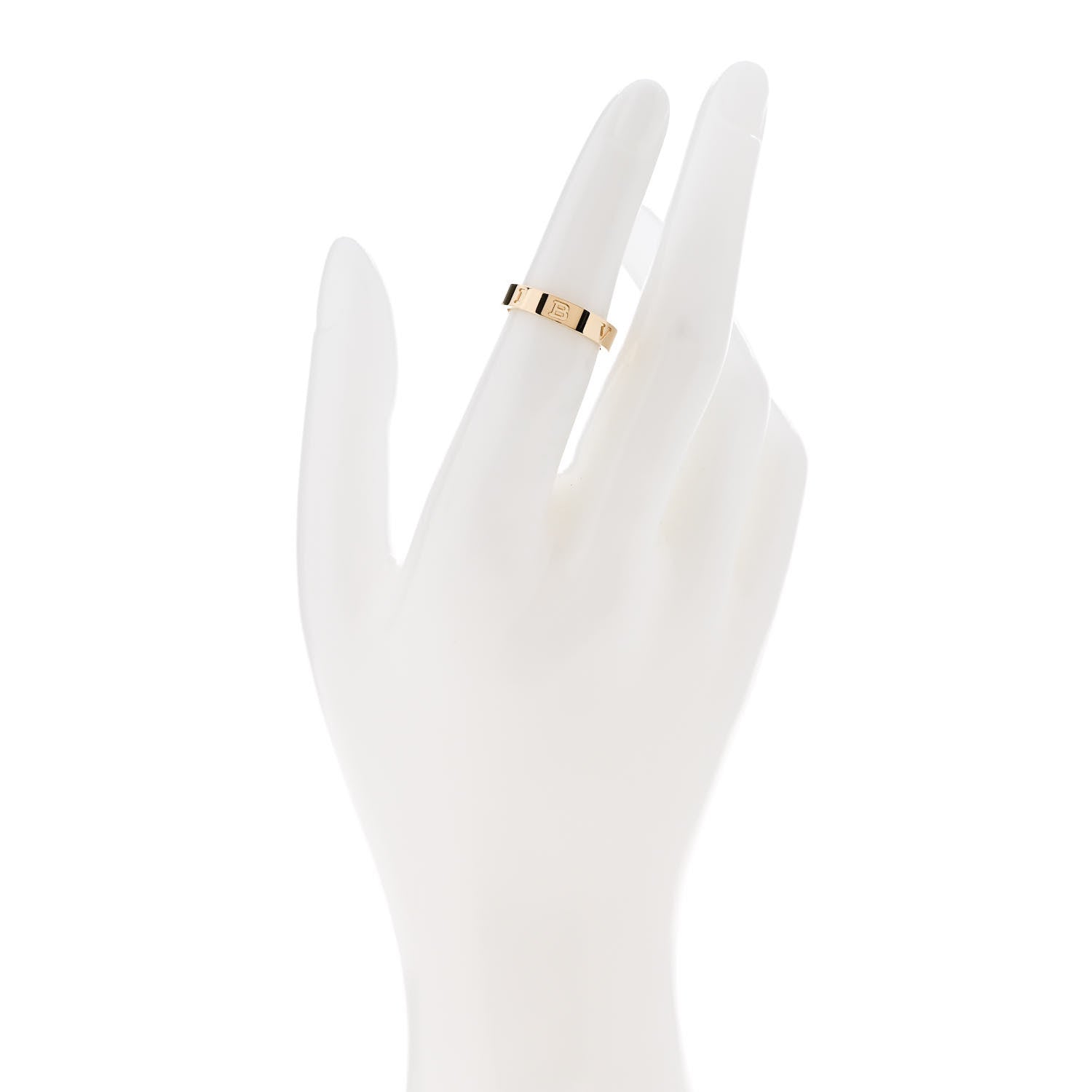 Bulgari 18K Yellow Gold Logo Band Ring 50 5.25 2 of 5