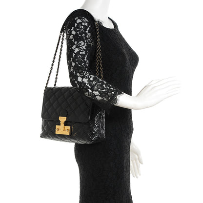 Marc Jacobs Lacquered Lambskin Quilted Large Baroque Single Flap Black 2 of 10