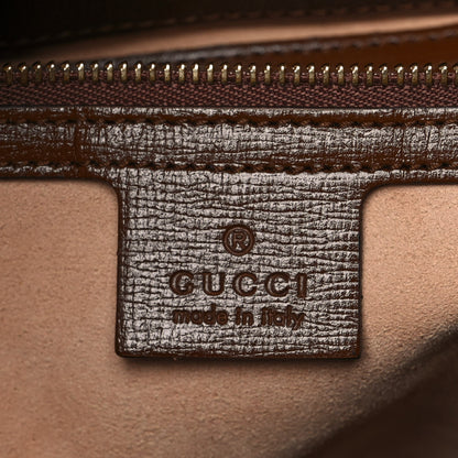 Gucci GG Supreme Monogram Azalea Calfskin Web Medium Jackie 1961 Tote Beige Ebony Brown Sugar 6 of 10