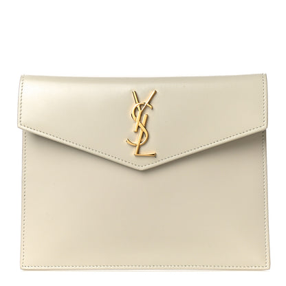 Saint Laurent Smooth Shiny Calfskin Monogram Uptown Baby Pouch Crema Soft 1 of 10