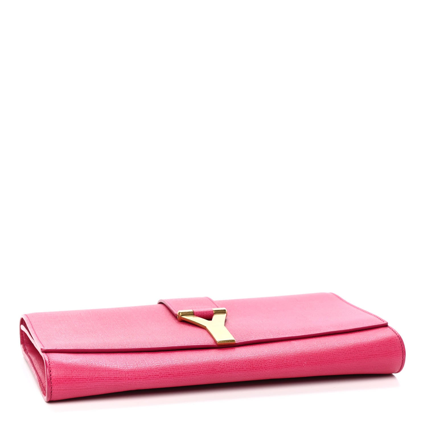 Saint Laurent Calfskin Classic Y Ligne Clutch Fuchsia 4 of 9