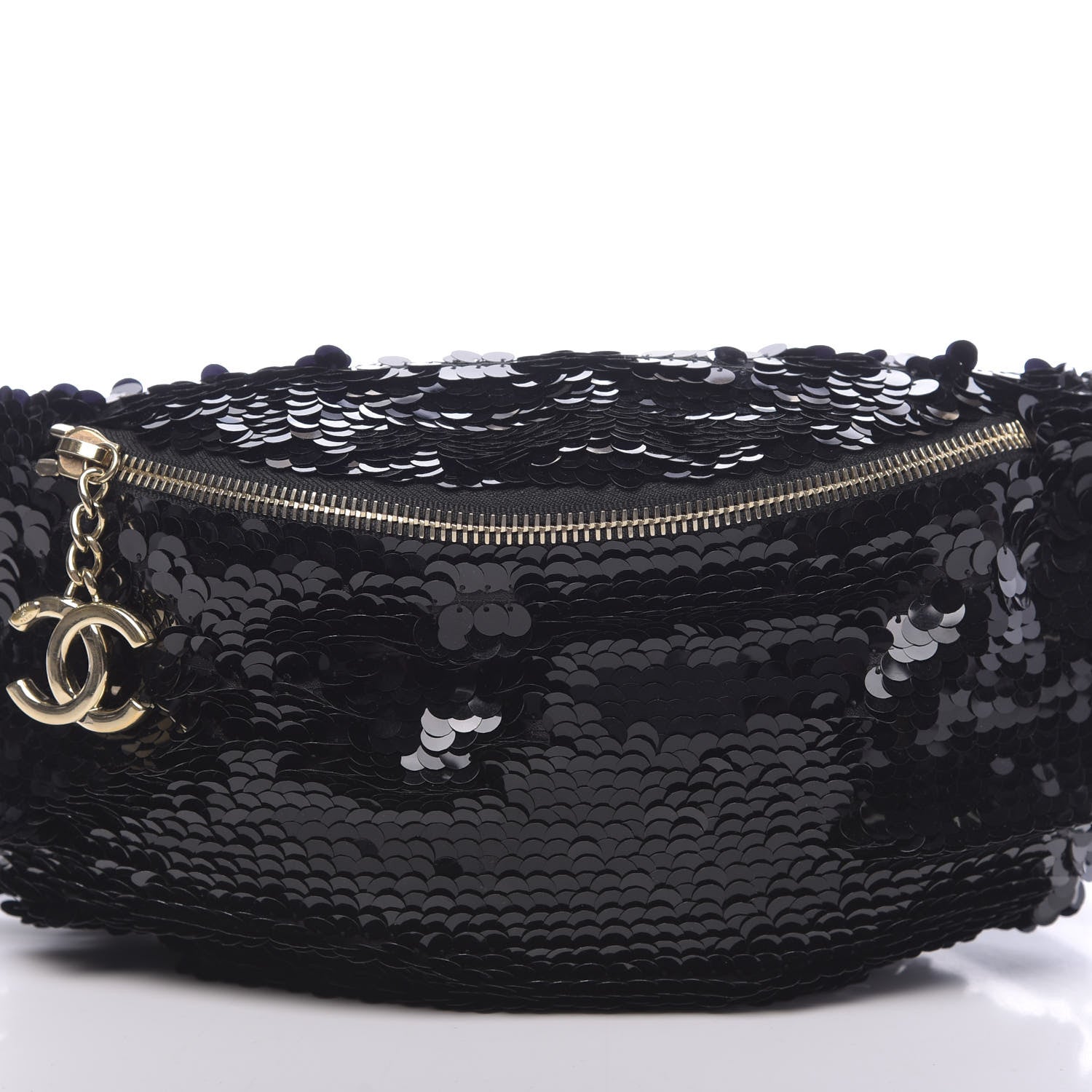 Chanel Sequin Calfskin Sparkling City Waist Bag Fanny Pack Black 11 of 13