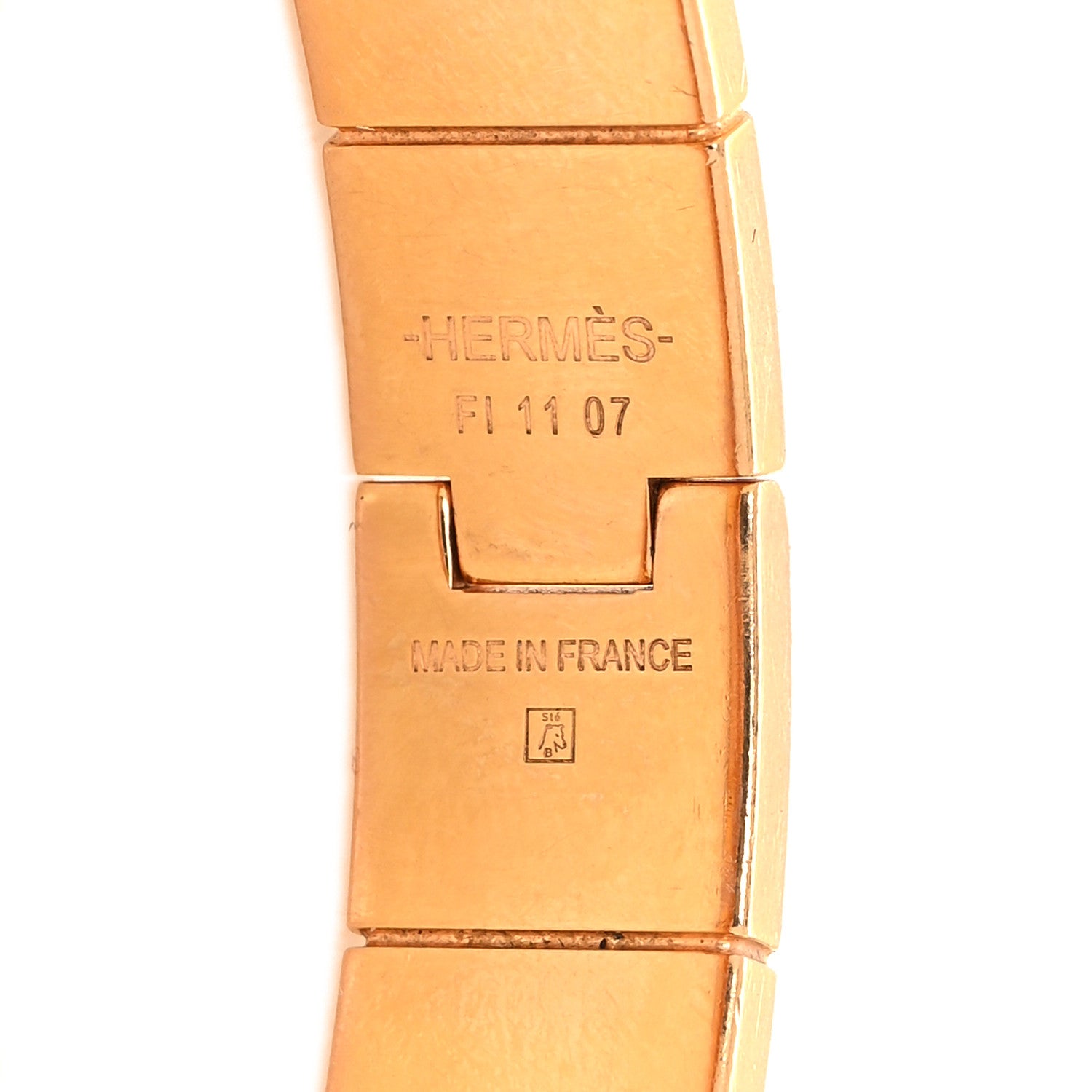 Hermes Enamel Printed Charniere Couvertures Nouvelles Narrow Hinged Bracelet S Positif Negatif 4 of 4