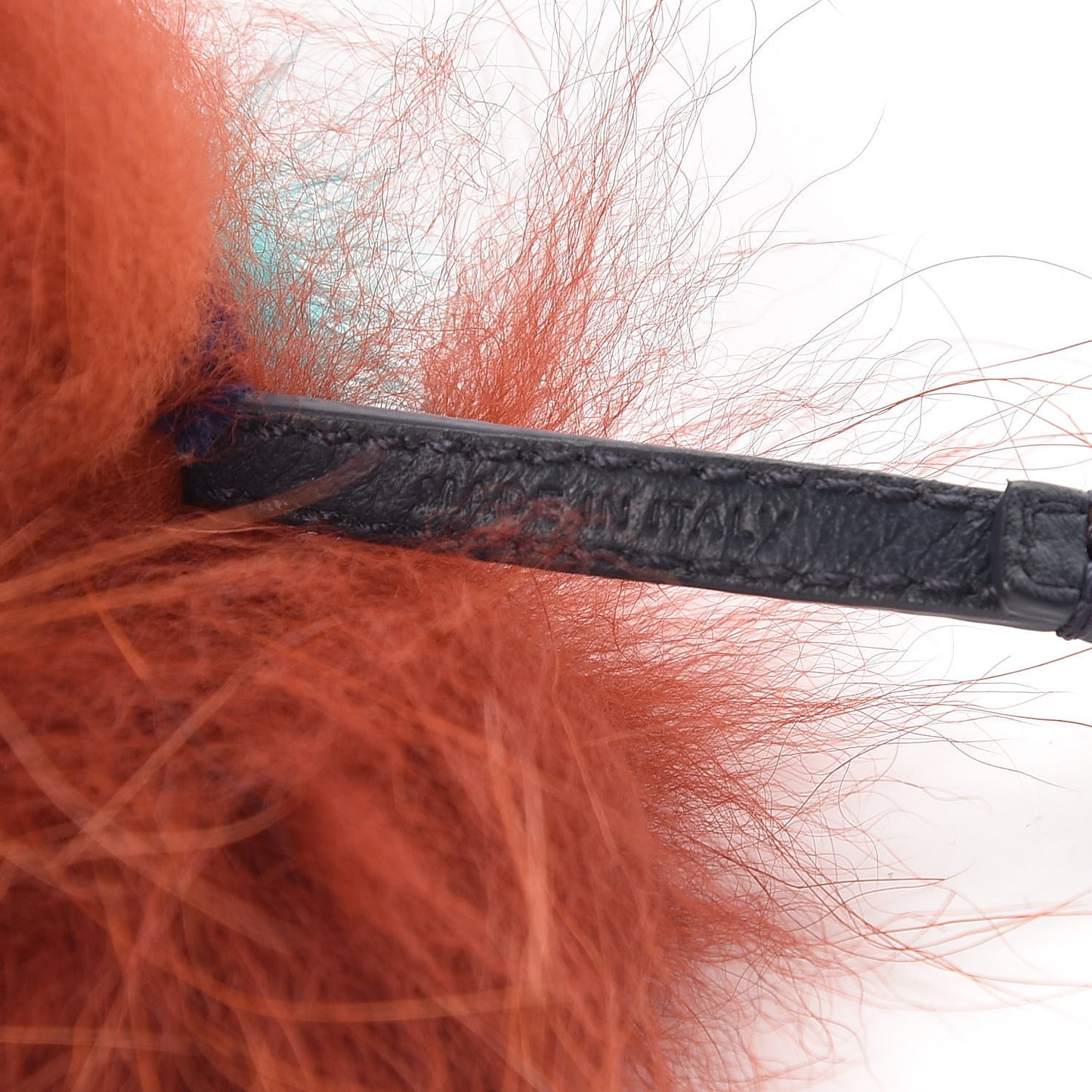 Fox Mink Rabbit Fur Vitello Dolce Blueminous Monster Bag Bug Charm Rust Turquoise