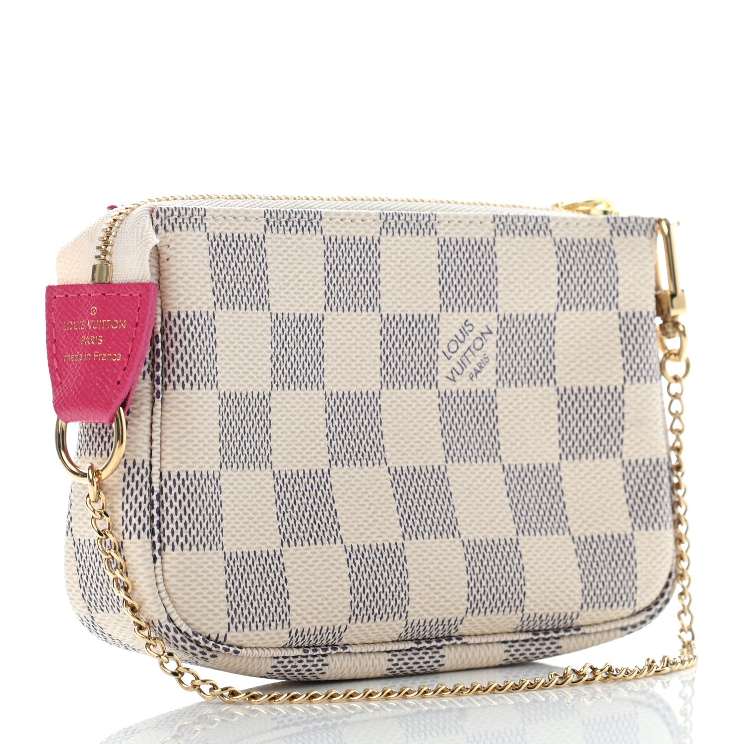 Louis Vuitton Damier Azur 2021 Christmas Animation Hollywood Mini Pochette Accessories Fuchsia 3 of 8