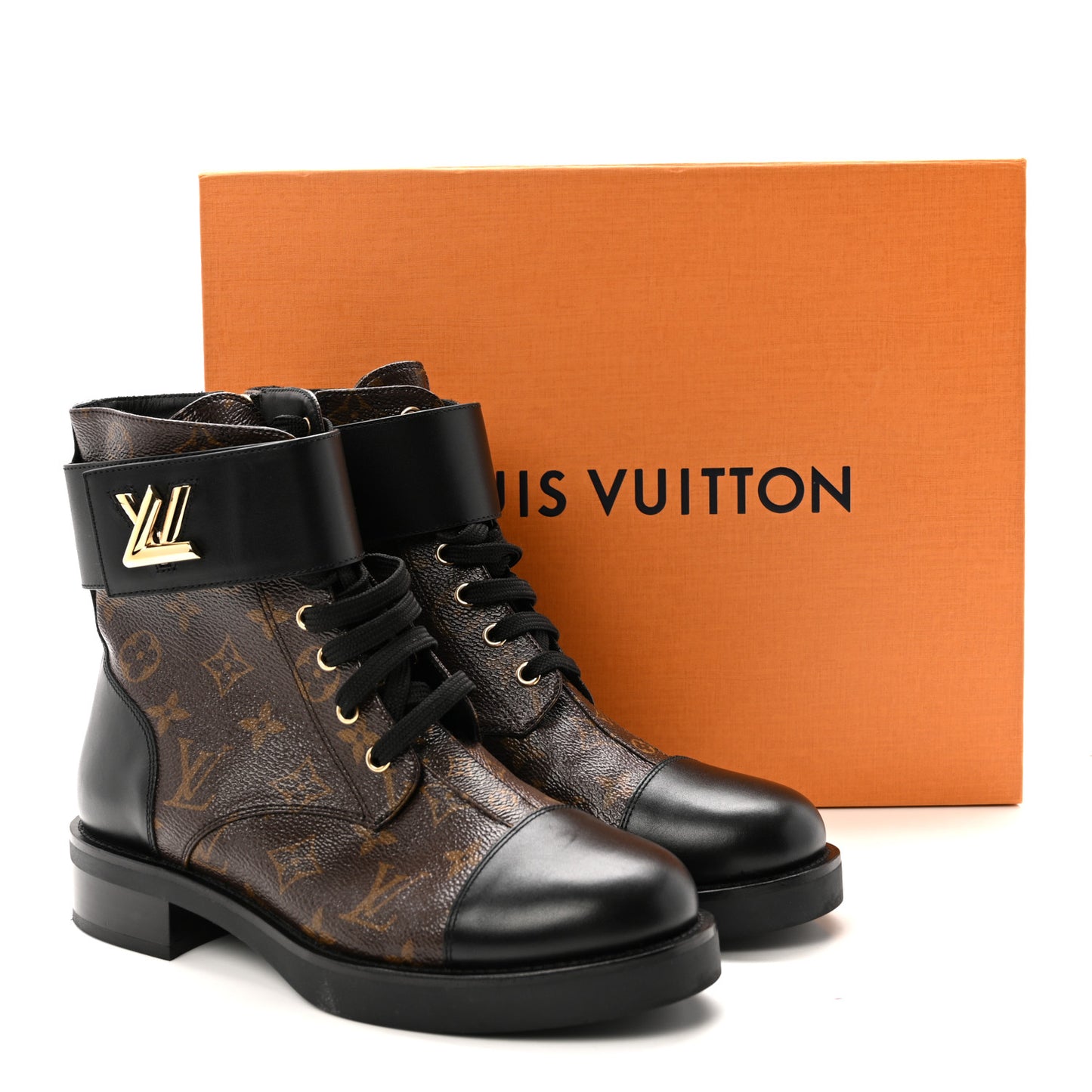 Calfskin Monogram Wonderland Flat Ranger Boots 39 Black