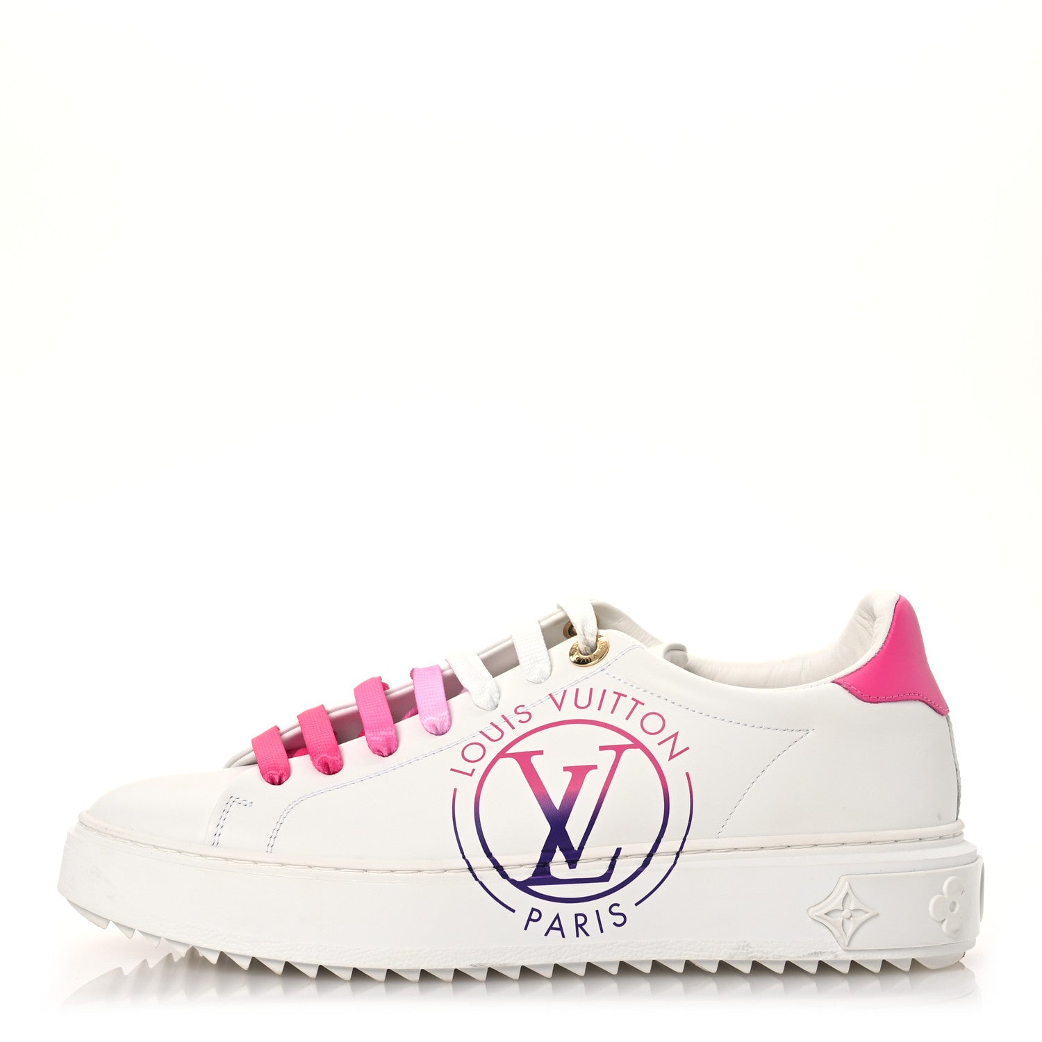 Louis Vuitton Monogram Time Out Sneakers 38 White Pink 1 of 13