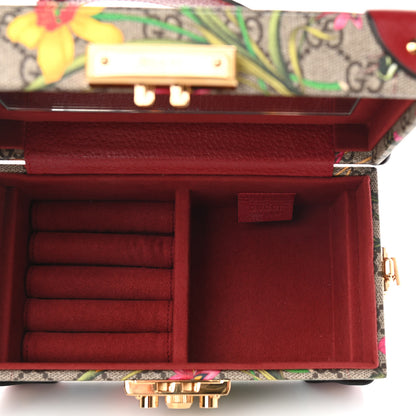 Gucci GG Supreme Monogram Flora Padlock Jewelry Case Red 6 of 12