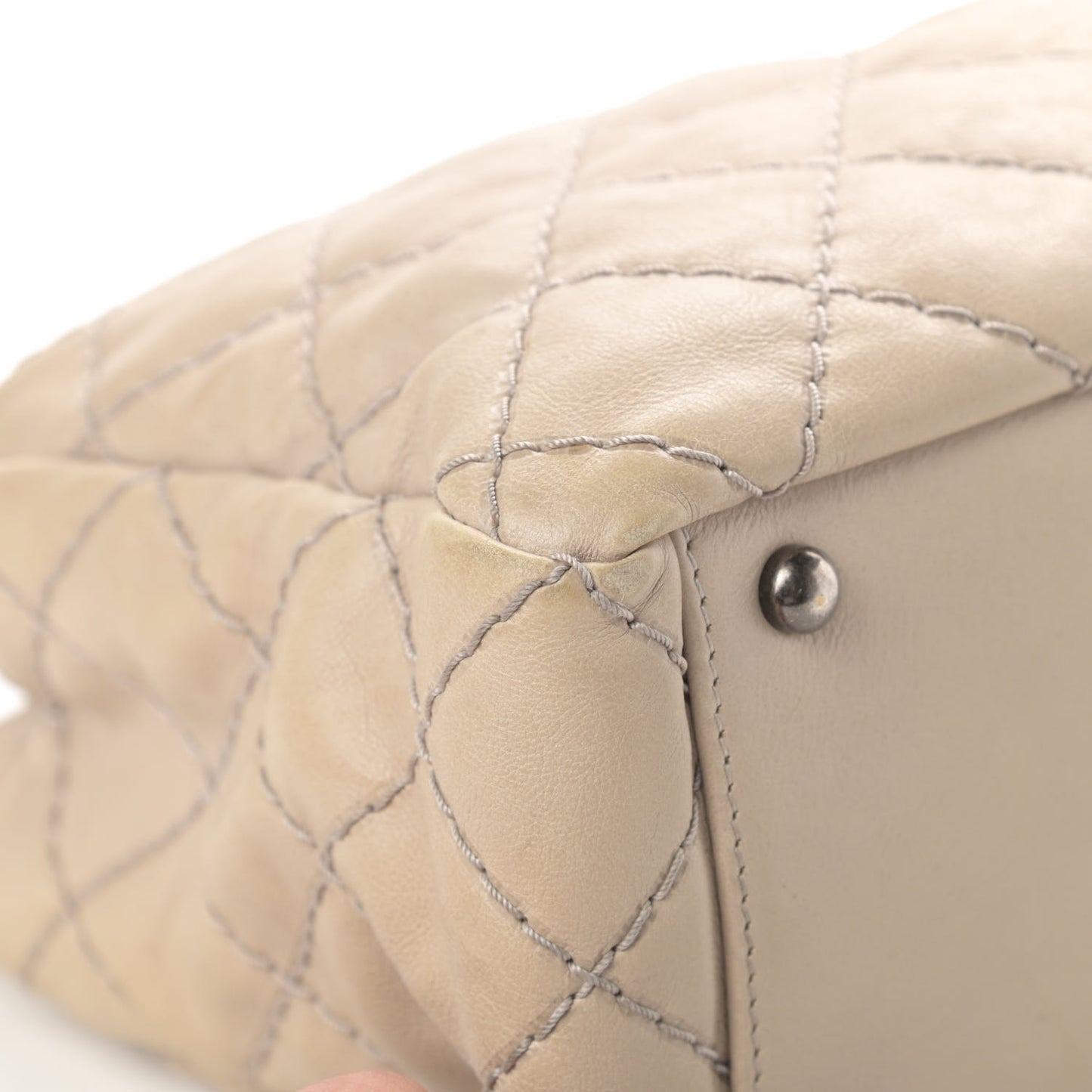 Calfskin Medium Stitch It Tote Beige