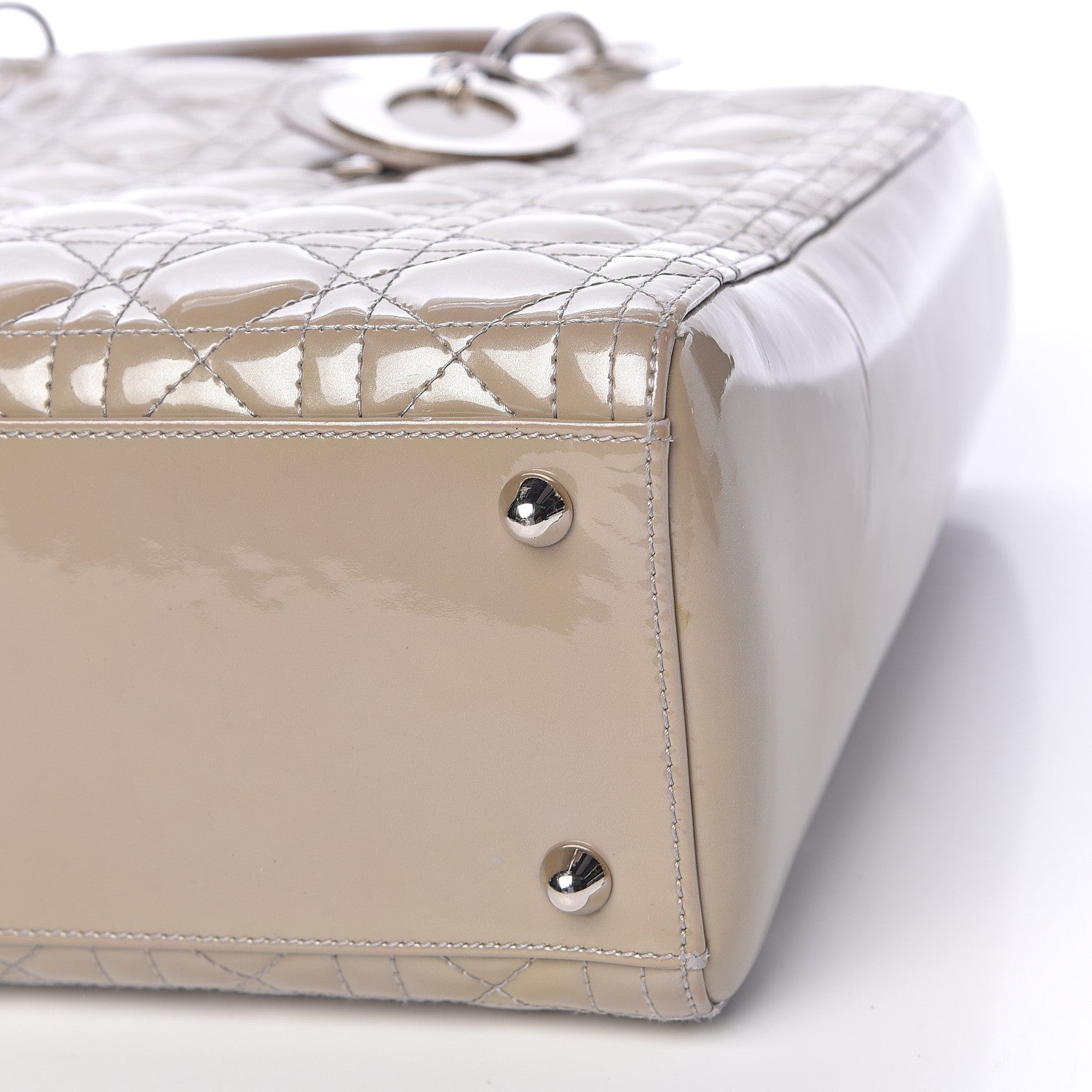 Christian Dior Patent Cannage Large Lady Dior Beige 17 of 21