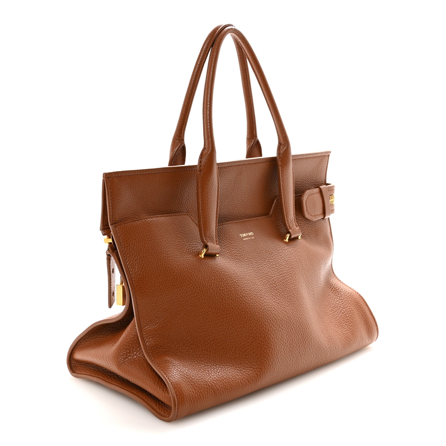 tom ford leather tobacco Tom Ford Grained Calfskin Tote Tobacco 1873955 – FASHIONPHILE